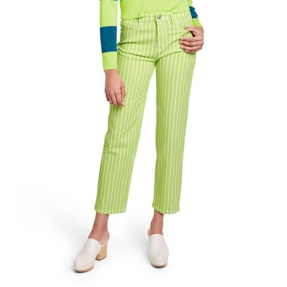Victor Glemaud x Target Lime Green Pinstripe Jeans - Picture 2 of 3